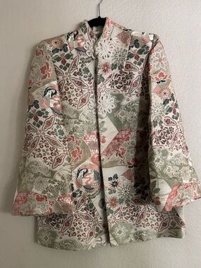 Vintage Japanese Coat - Cream & Green